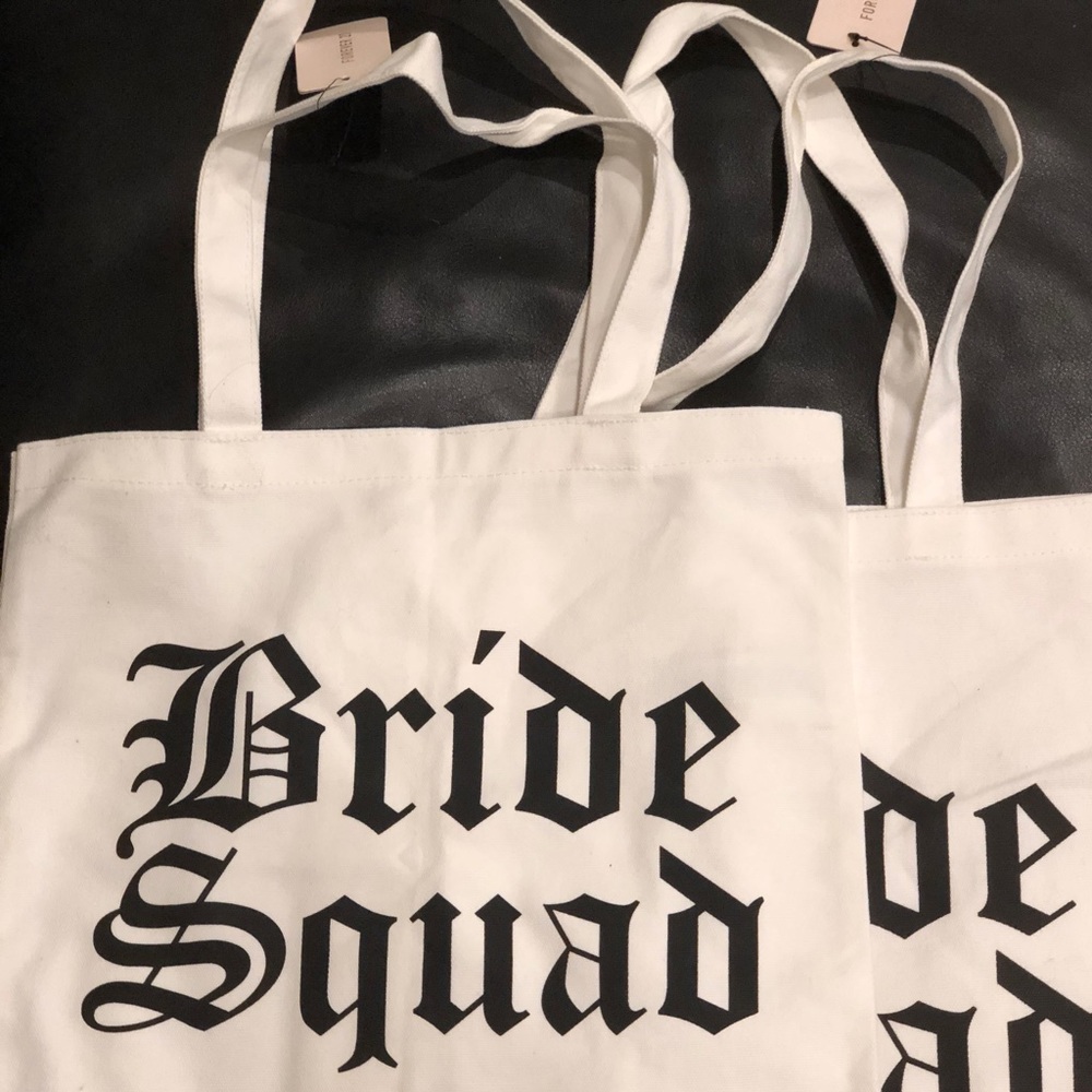 Bride squad tote bags